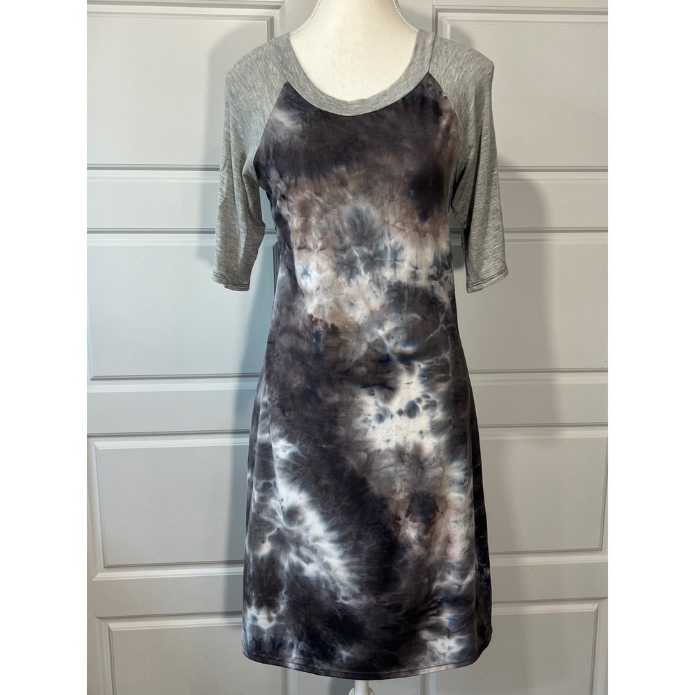 Piphany XS T Shirt Dress Gray Tie Dye Casual Comfy Everyday Athleisure
